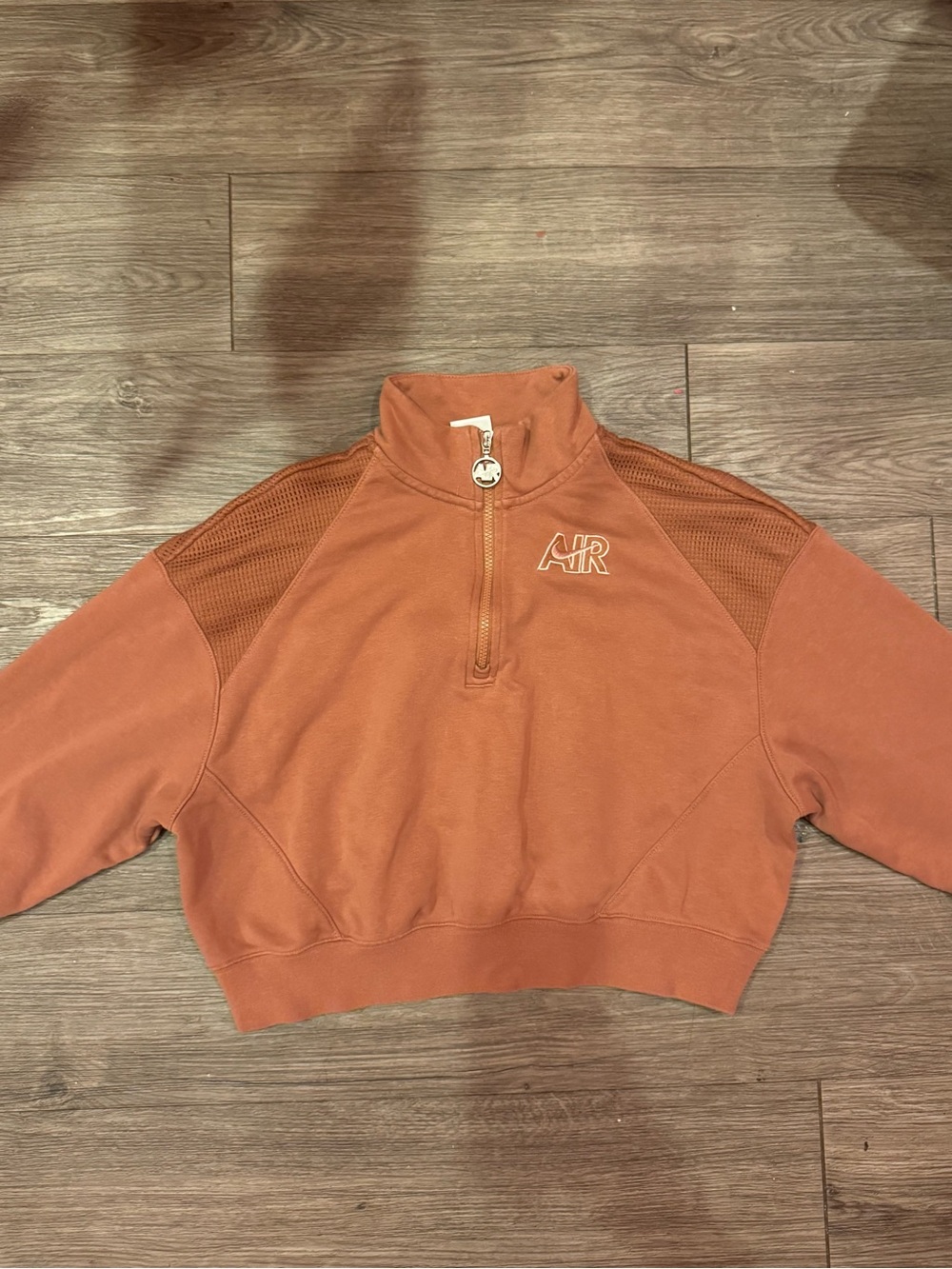 Nike Men's AIR Half-Zip Pullover Sweater - Rust Orange